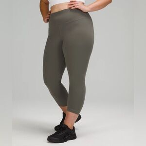 Lululemon Wunder Train High-rise Crop 23" In Grey Sage size 12